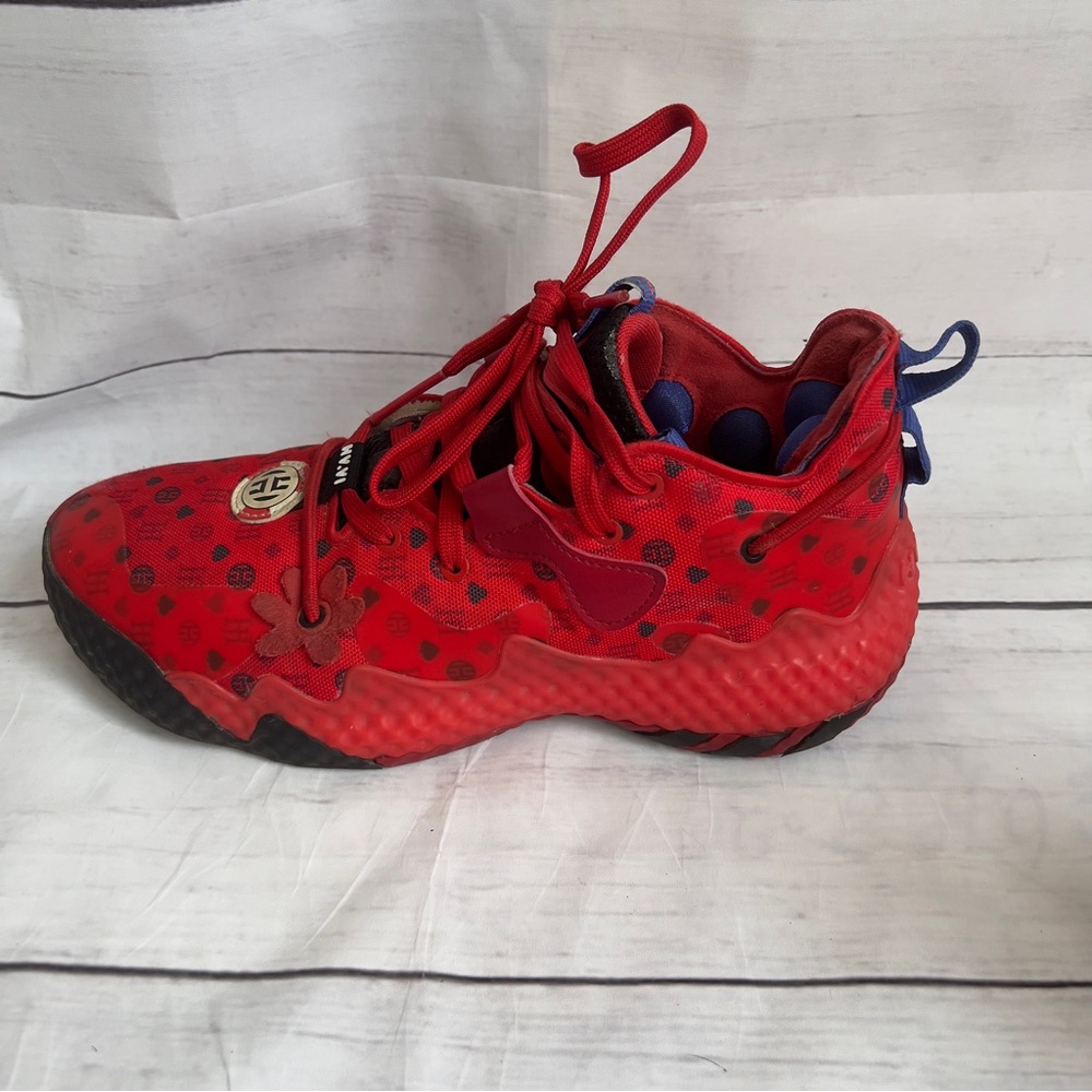 Adidas Harden Vol. 6 Vivid Red Monogram Men's Size 8 Shoes Las Vegas HQ3… - Picture 4 of 9